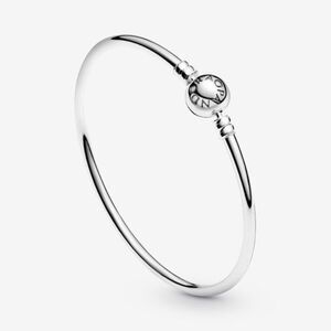 Pandora Logo Ball  Clasp Bangle Charm Bracelet 7.5”